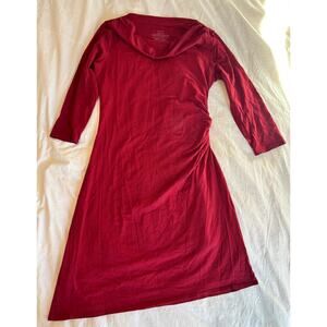 Patagonia Women's Red Cowl Neck SEABREAKS Ruched Side Dress Size M